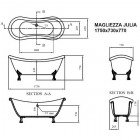 Ванна Magliezza Julia BR 175x73