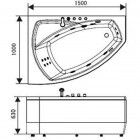 Ванна угловая ассиметричная Appollo AT-9038 правая