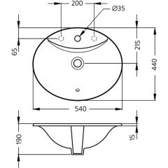 Раковина Ideal Standard Oceane W306301 встраиваемая