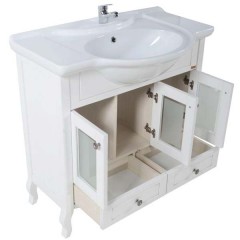 Комплект мебели ASB-Woodline Флоренция витраж 85 белый массив ясеня