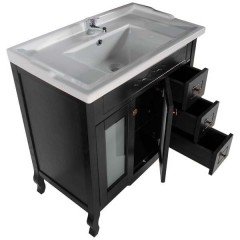 Комплект мебели ASB-Woodline Флоренция квадро 80 чёрный массив ясеня