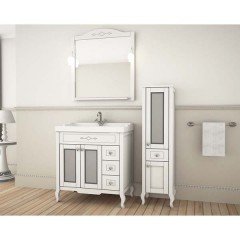 Комплект мебели ASB-Woodline Флоренция квадро 80 белый массив ясеня