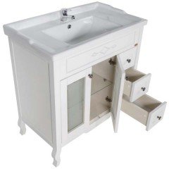 Комплект мебели ASB-Woodline Флоренция квадро 80 белый массив ясеня