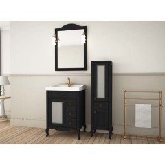 Комплект мебели ASB-Woodline Флоренция квадро 60 чёрный массив ясеня