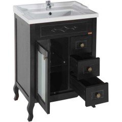 Комплект мебели ASB-Woodline Флоренция квадро 60 чёрный массив ясеня