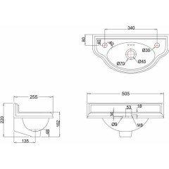 Раковина Burlington Curved Cloakroom