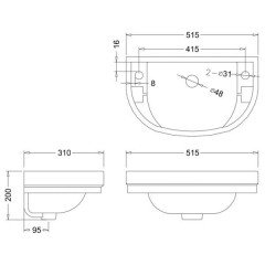 Раковина Burlington Round Cloakroom