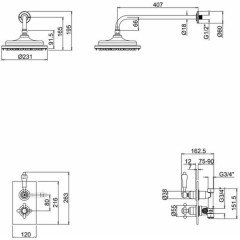 Душевая программа Burlington Claremont Trent H27C-CL
