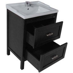 Комплект мебели ASB-Woodline Римини 60 чёрный массив ясеня
