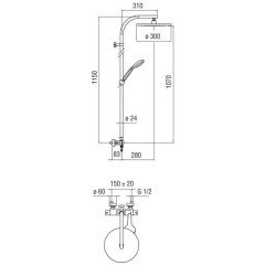 Душевой гарнитур Nobili Tago TG85330/40CR