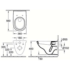 Унитаз подвесной Villeroy & Boch O.novo 5660H1R1