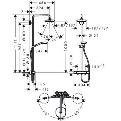 Душевой гарнитур Hansgrohe Croma Select E 180 27256400