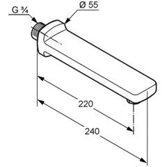 Излив для ванны Kludi Q-beo 5050405