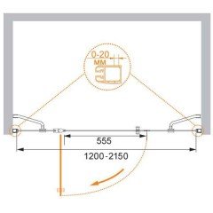 Душевая дверь Cezares Elena ELENA-W-B-13-100+60/40-C-Cr-L