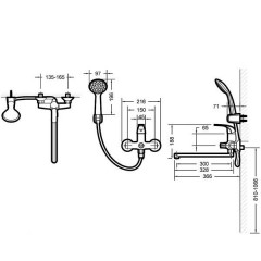 Смеситель универсальный Bravat Fit F6135188CP-LB-RUS