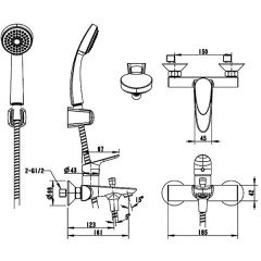 Смеситель для ванны Bravat Drop F64898C-B