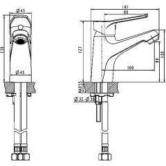 Смеситель для раковины Bravat Eco F193147C