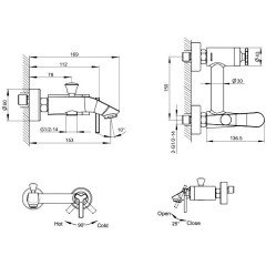 Смеситель для ванны Bravat Waterfall F673107C-01