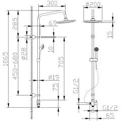 Душевой гарнитур Bravat Fit D283CP-2-RUS