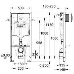 Инсталляция Grohe Rapid SL 38721001 + унитаз Gustavsberg Hygienic Flush WWC 5G84HR01 с сиденьем