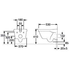 Инсталляция Grohe Rapid SL 38772001 + унитаз Gustavsberg Hygienic Flush WWC 5G84HR01 с сиденьем
