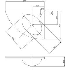 Раковина мебельная угловая Акватон Меблико L 1A701531MB01L