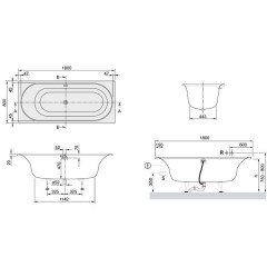 Ванна акриловая Villeroy & Boch Cetus UBQ180CEU2V-96