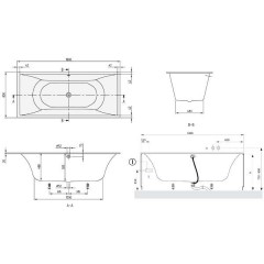 Ванна акриловая Villeroy & Boch La Belle UBQ180LAB2V-01