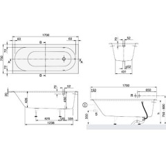 Ванна акриловая Villeroy & Boch Oberon UBQ170OBE2V-96