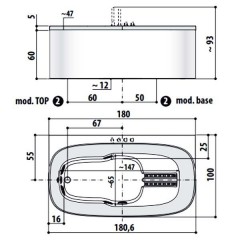 Ванна акриловая Jacuzzi Muse 180 DX