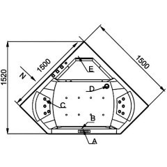 Ванна акриловая Eago AM156JDTSZ