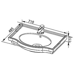 Раковина мебельная Aquanet Луис Shenxin 70 (008У) (7116) 00181675