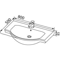 Раковина мебельная Aquanet Shenxin 80 (0080) 00169551