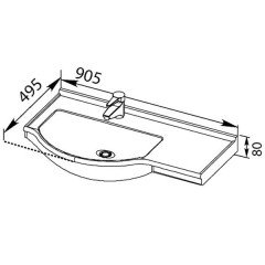 Раковина мебельная Aquanet Shenxin 90 L (0090A) 00176497
