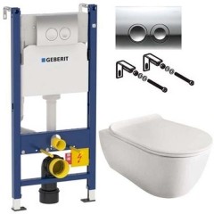 Инсталляция Geberit Duofix 458.124.21.1 + унитаз SSWW NC2038 (NC4455) ReemFree с сиденьем