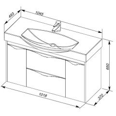Тумба с раковиной Aquanet Франка 105 белый 00183055 + 00182330