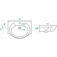 Раковина мебельная Santek Байкал 75 1WH110259
