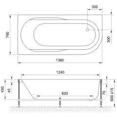 Ванна акриловая Royal Bath Azur RB614200 140x80 L