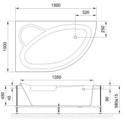 Ванна акриловая Royal Bath Alpine RB819100 150x100 L