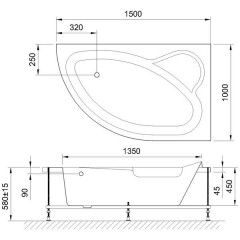 Ванна акриловая Royal Bath Alpine RB819100 150x100 R
