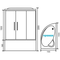 Душевая кабина Royal Bath RB150ALP-T R