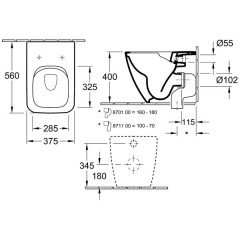Унитаз приставной Villeroy & Boch Venticello 4613R0R1 DirectFlush