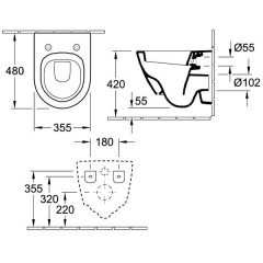 Унитаз подвесной Villeroy & Boch Subway 2.0 560610R1