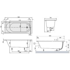 Ванна акриловая Villeroy & Boch O.novo UBA170CAS2V-01
