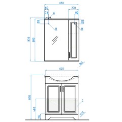 Зеркало-шкаф Style Line Олеандр-2 650/С рельеф пастель