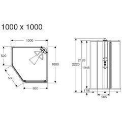 Душевая кабина IDO Showerama 8-5 100x100 стекло Dandelion, профиль белый 4985129010