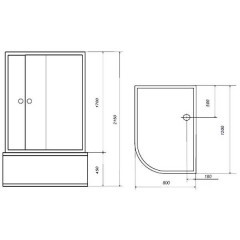 Душевая кабина Aqualux AQ-4072GFL (Wh) Modo-120
