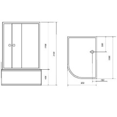 Душевая кабина Aqualux AQ-4073GFR (Wh) Modo-130