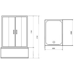 Душевая кабина Aqualux AQ-4075GFH (Wh) Quadro-150