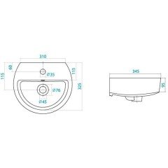 Раковина Santek Аллегро 40 1WH301950